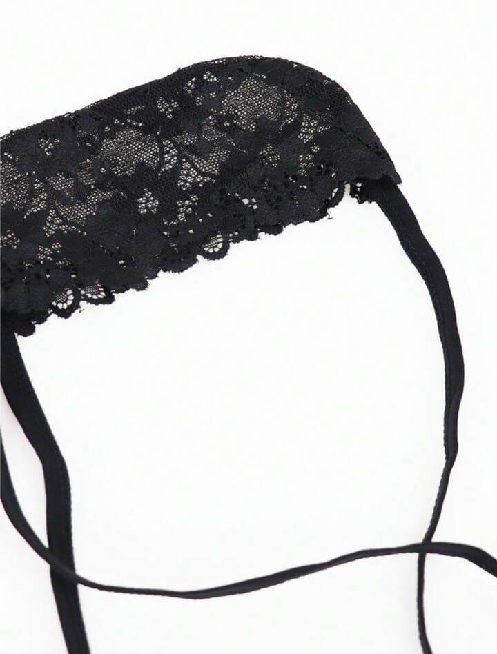 Midnight Lace Cross-Strap Thong